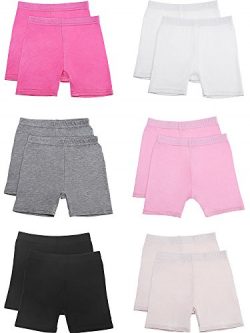 Zhanmai 12 Pieces Dance Shorts Bike Shorts Girls Stretchable Dancing Shorts Girls Exercise Safet ...