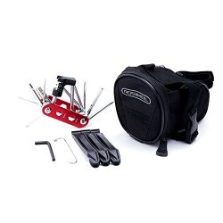 WOTOW Bike Repair Tool kits Saddle Bag Bicycle Repair set with Cycling Under Seat Packs 14 in 1  ...