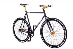 ACEGER 700C Single-speed Fixed Gear Hollowed Rim Urban Commuter Bike(Black, 58cm)