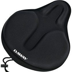 DAWAY Comfortable Exercise Bike Seat Cover C6 Large Wide Foam & Gel Padded Bicycle Saddle Cu ...