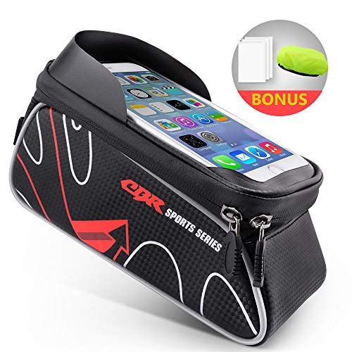 Beusoft Top Tube Front Frame Bike Bag Waterproof Touch Screen Phone Case iPhone X 8 7 6s 6 plus  ...