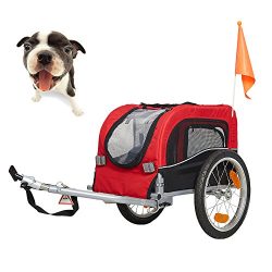 Lucky Tree Pet Dog Bike Trailer Bicycle Trailer Carrier Cycling Jogging w/Suspension