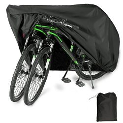 EUGO Bike Cover for 2 Bikes Outdoor Waterproof Bicycle Covers 210D Oxford Fabric Rain Sun UV Dus ...