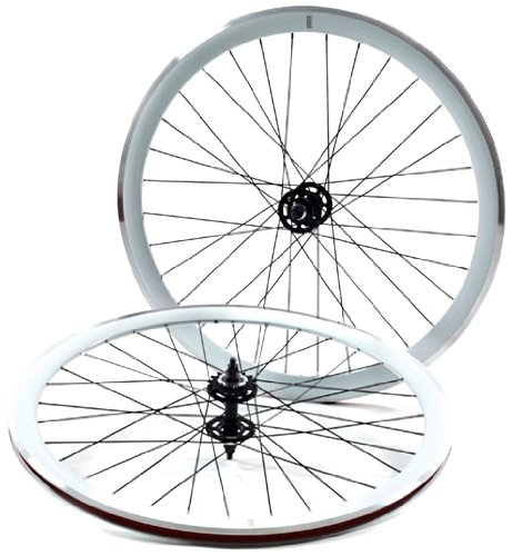 State Bicycle Fixed Gear Deep Profile Wheel Set, 700C, White