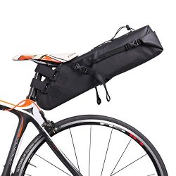 WATERFLY Bike Saddle Bag, Extended Long Bike Rear Bag Seat Pack Tail Bag 10L for Cycling Bicycle ...