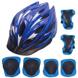 ADMIRE Kids Skateboard Skate Scooter Cycling Bike Helmet with Safety Knee Pads Elbow Wrist Prote ...