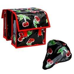 IKURI SET Bike Bag for Kids + Saddle Cover Small Size Waterproof Handmade Folding Bike Panniers  ...