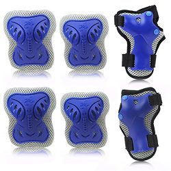 Kipten 6pcs Set Kid Roller Skating Skateboard Elbow Knee Pads Wrist Protective Adjustable Guard  ...