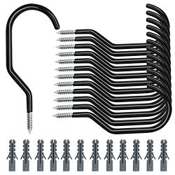 Bike Hooks, Esfun 12 Pack Heavy Duty Bike Hanger Wall Ceiling Bike Storage Hooks with 12 Pack Bo ...