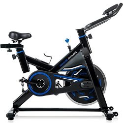 Merax Deluxe indoor Cycling Bike Cycle Trainer Exercise Bicycle (Black w/Blue)