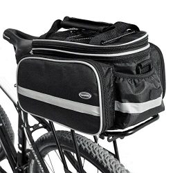 Tancendes Bike Rear Bag Lengthened Shoulder Strap waterproof Nylon Bicycle Seat Trunk Bag with R ...