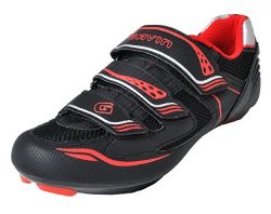 Gavin Men’s VELO Road Bike Cycling Shoe, Black/Red, 42 EU