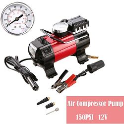 Portable Air Compressor Pump, 100 PSI 12V 168W Electric Auto Digital Car Tire Inflator Gauge for ...