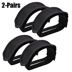 Outgeek 1 Pair Bike Pedal Straps Pedal Toe Clips Straps Tape for Fixed Gear Bike (Black-2 Pairs)