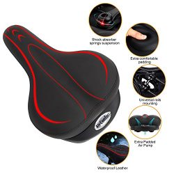 Yoleo Comfort Bicycle Seat, Oversize Bicycle Seat Saddle Replacement w/2018 New Design Air Cushi ...