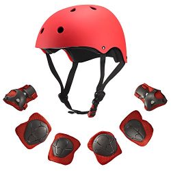 Dostar Kids Youth Adjustable Sports Protective Gear Set Safety Pad Safeguard (Helmet Knee Elbow  ...