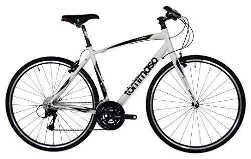 Tommaso La Forma Lightweight Aluminum Hybrid Bike -White/Black – Medium