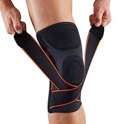 WEFOREVER Compression Knee Sleeve/Knee Brace with Adjustable Strap and Silicone Ring for Running ...