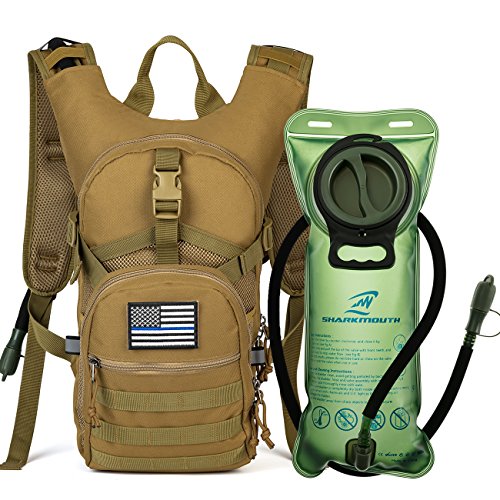 Tactical MOLLE Hydration Pack Backpack 900D with 2L Leak-Proof Water Bladder, Keep Liquids Cool ...