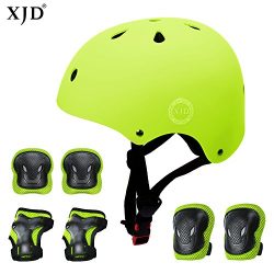 XJD Child Adjustable Sports Protective Gear Set Safety Pad Safeguard (Kids Helmet Knee Elbow Wri ...