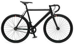 Retrospec Bicycles Drome Fixed-Gear Track Bike with Carbon Fork, Matte Black, 55 cm/Medium