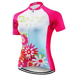 NASHRIO Women’s Cycling Jersey Short Sleeve Road Bike Biking Shirt Tops Bicycle Clothes &# ...