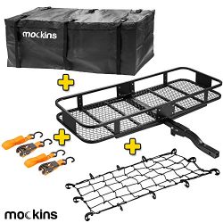 Mockins Hitch Mount Cargo Carrier With Cargo Bag And Net |The Steel Cargo Basket Is 60 Long X 20 ...