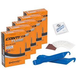 Continental Bicycle Tubes Race 28 700×20-25 S42 Presta Valve 42mm Bike Tube Super Bundle (P ...