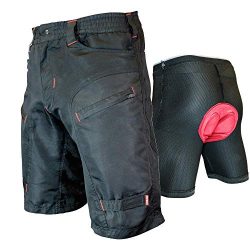 THE SINGLE TRACKER-Mountain Bike Cargo Shorts, With Premium Antibacterial G-tex Padded Undershor ...