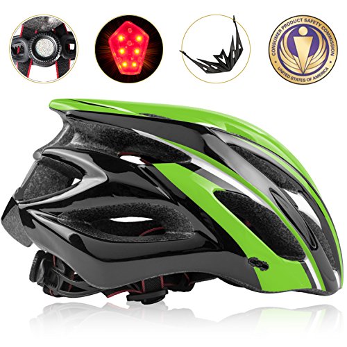 Shinmax Bike Helmet, CPSC Certified Adjustable Lighted Bike Helmet Specialized Cycling Helmet Me ...