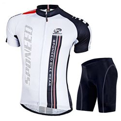 sponeed Biking Jersey and Shorts Set for Men Bicycle Clothing Short Sleeve with Padding Asia XL/ ...