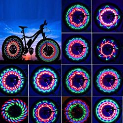 TGJOR Bike Wheel Lights, LED Waterproof Bicycle Spoke Light 32-LED 32pcs Changes Patterns Bicycl ...