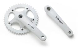 Retrospec Bicycles Fixed-Gear Crank Single-Speed Road Bicycle Forged Crankset, White, 44T