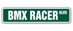 BMX RACER Street Sign bike frame bars race signs| Indoor/Outdoor | 18″ Wide