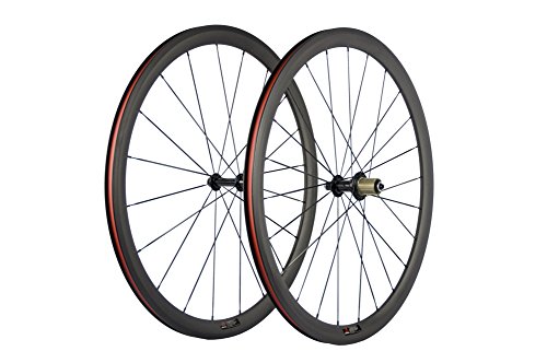 SunRise Bike 1 Pair of Road Bike Carbon 700C Clincher Wheelset Super Light Bicycle Wheels 38mm D ...