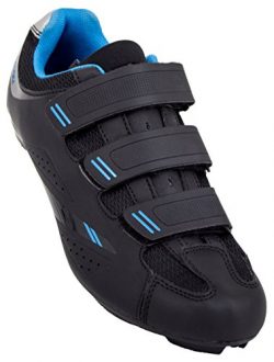 Tommaso Pista Women’s Road Bike Cycling Spin Shoe Dual Cleat Compatibility- Black/Blue  ...