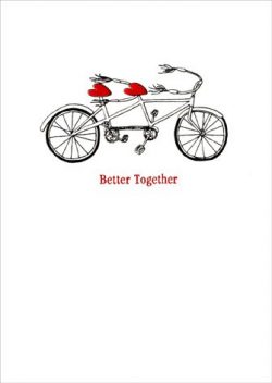 Tandem Bike APress Wedding Anniversary Card/Glitter