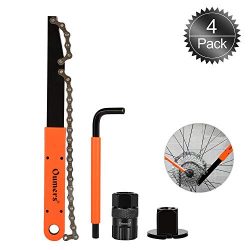 Oumers Bike Cassette Removal Tool with Chain Whip and Auxiliary Wrench Bicycle Sprocket Removal  ...