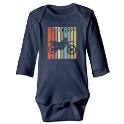 Cool Vintage Motocross Dirt Bike Silhouette Unisex Baby Long Sleeve Romper 6 M