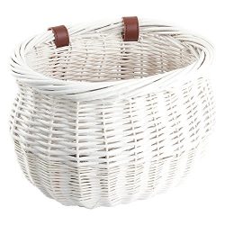 Sunlite Willow Bushel Strap-On Basket, 13 x 8 x 9″, White