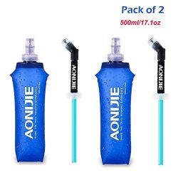 AONIJIE Pack 2 TPU Soft Hydration Water Bottle BPA-Free Collapsible Flask-Use in Hydration Vest  ...