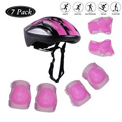 Tour Sports Safety Protective Gear Set for Girls, Kids Helmet Elbow Pads Knee Pads Wrist Guard f ...