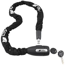 BV Bike Chain Lock with Two Keys – 43″ Long with 6 mm 4-sided Steel Chain Links R ...