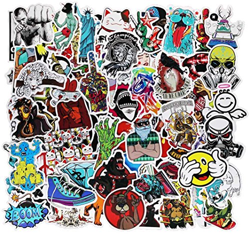 Cool Teens 100 Pieces Cool Stickers Pack Waterproof Funny Graffiti Stickers Decals Laptop Bumper ...